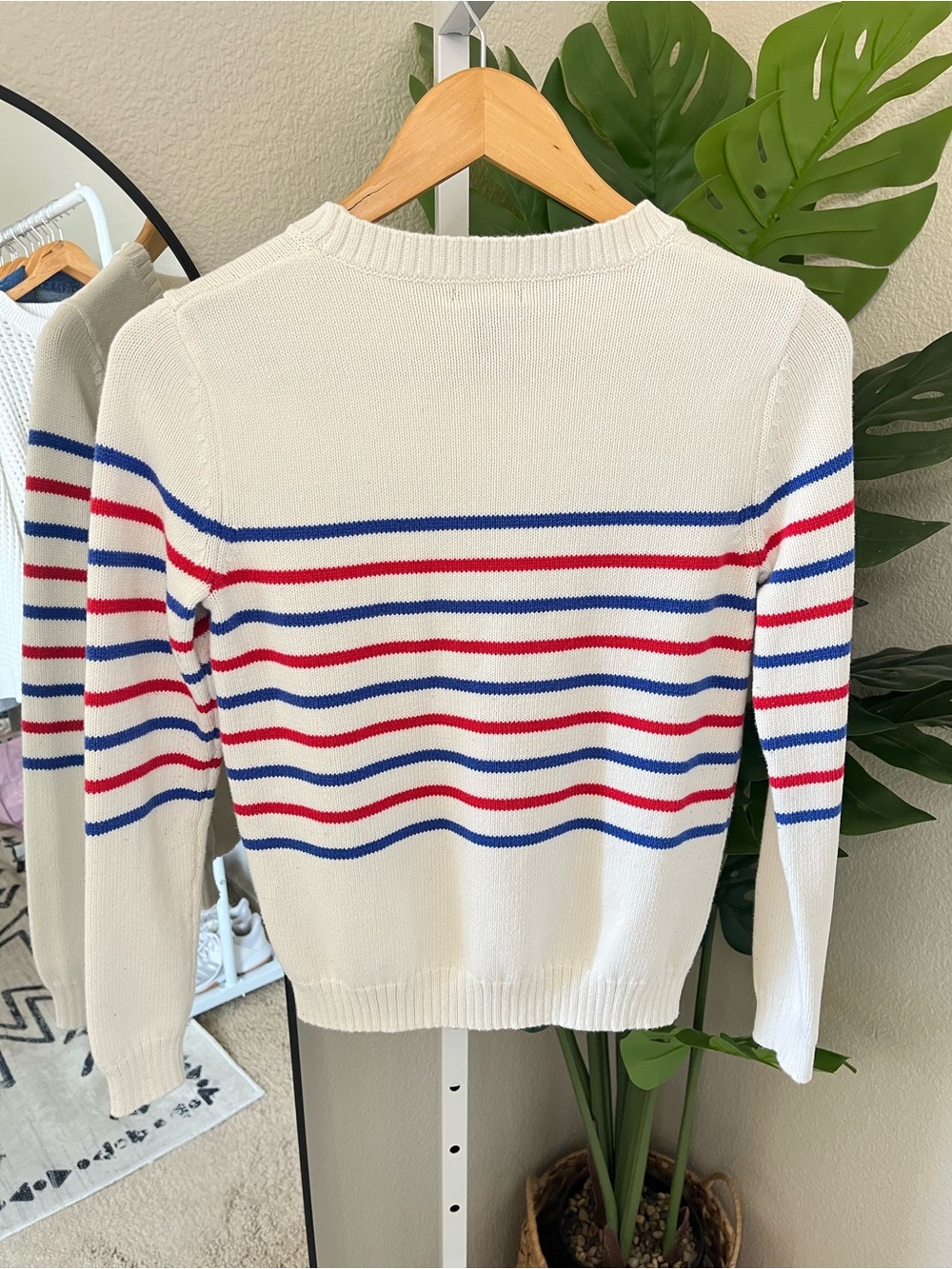 ❤️💙 Gap Red White & Blue Striped Cotton Sweater XS | French Girl Coastal Knit - Picture 6 of 6